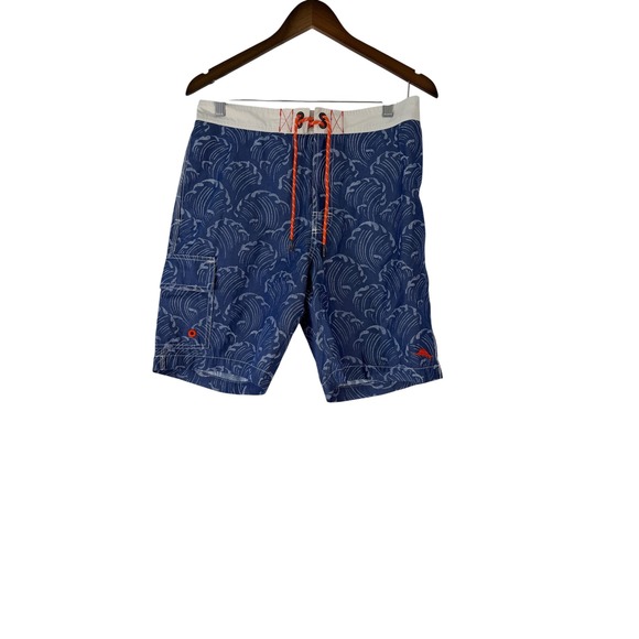 Tommy Bahama Other - Tommy Bahama Relax Mens Blue Wave Print Board Shorts Swim Trunks Medium